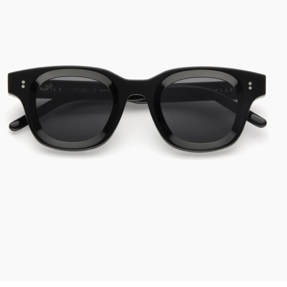AKILA Apollo 1922 01 01 Black Acetate/Black Lens/ Silver Hardware Sunglasses